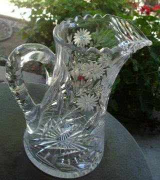 Stunning Antique American Brilliant Cut Glass Crystal Water Pitcher Carafe