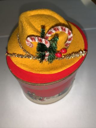 Antique Vtg Christmas Salesman Sample/gift/advertising Stetson Hat Box & Hat