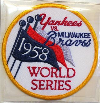 1958 World Series York Yankees / Milwaukee Braves Willabee & Ward Patch Only