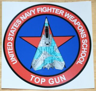 Us Navy Fighter Weapons School Top Gun Grumman F - 14 Tomcat Sticker