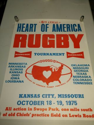 Vintage Heart Of America Rugby Tournament Poster