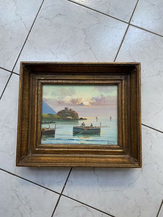 Vintage Mcm Petrilli Oil Painting Signed & Framed