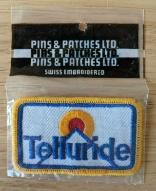 Vintage Telluride Colorado Embroidered Ski Patch Nos 1.  75 " X 2 7/8 "