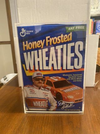 1995 Dale Earnhardt Honey Frosted Wheaties Cereal Box With Display Case
