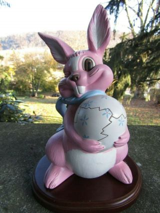 Vintage Ceramic Mold Winking Easter Bunny - Cracked Egg 9.  75 Inches Tall
