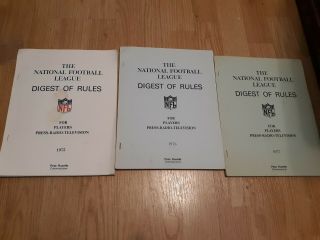 1975 1976 1977 Radio Television Book Nfl National Football League Digest Rules