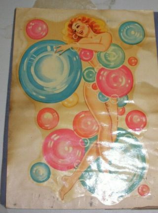 Vintage Nude Girl In Bubbles - Decals - Fun To Decorate With