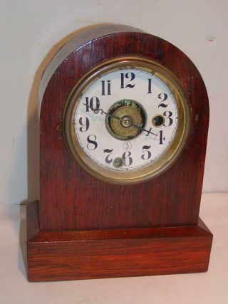 Antique Seth Thomas Mantel Clock,  W/ Alarm,  Running,  Key Wind,  Case