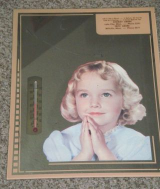 Vintage Advertising Thermometer Mirror Picture Charley - Fritz Grobe Lake City Mn