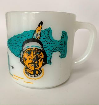 Vintage NAVAJO Freight Lines Trucking Federal Coffee Cup Mug Milk Glass 2