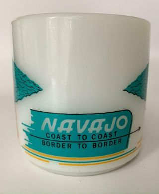 Vintage NAVAJO Freight Lines Trucking Federal Coffee Cup Mug Milk Glass 3