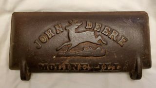 John Deere Cast Iron Antique Farm Planter Tool Box Lid