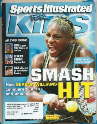 Serena Williams Sports Illustrated For Kids February 2003 W/cards (4641)