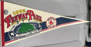 Vintage 1992 Fenway Park Boston Red Sox 30” Pennant