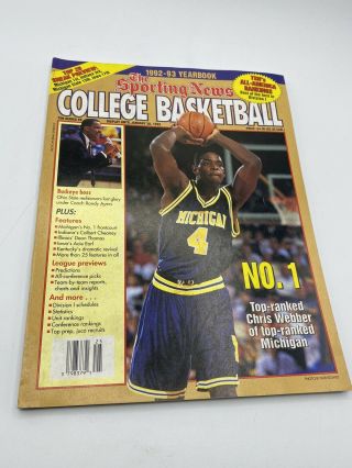 The Sporting News Basketball Chris Webber Jan 1993 Michigan