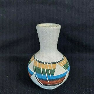 Sioux Indians Pottery Bud Vase Clay Vessel Signed Ramona Sprcsd South Dakota Vtg