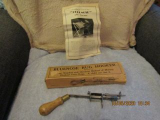 Vintage " Bluenose " Rug Hooker W/booklet & Box.
