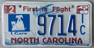 2012 North Carolina Animals Dogs & Cats License Plate
