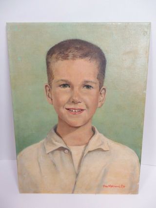 Vintage Brother Matthew Osf Painting On Board Of A Young Boy