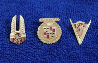 3 Cadillac Crest Pin Hat Lapel Pin Emblem Accessory Badge Logo Grille Backings
