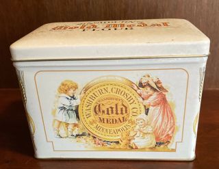 Vintage Washburns Gold Medal Flour Recipe Tin Euc,  No Cards
