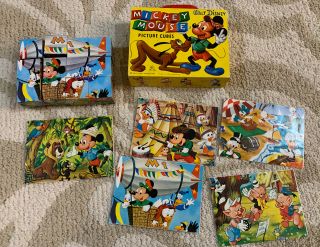 Vintage Disney Mickey Mouse Picture Cubes Puzzle Blocks West Germany Disneyland