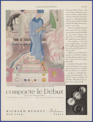Vintage 1928 Richard Hudnut Le Debut Perfume Paris Art Décor 20 