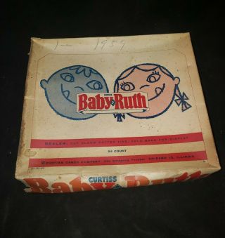 Vintage 1926 Curtiss Baby Ruth Candy Bar Store Display Box,  5 Cent.  Sfs