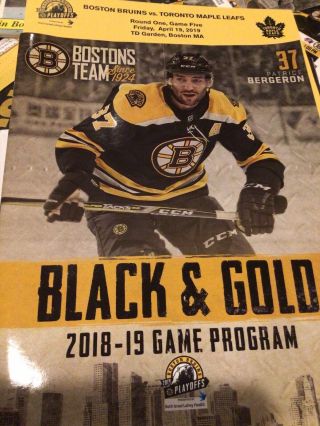 Boston Garden Program – Hockey Bruins Vs Maple Leafs April 19 2019 Playoffs