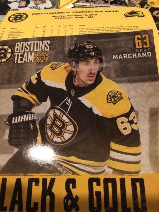 Boston Garden Program – Hockey Bruins Vs Avalanche February 10 2019 Marchand