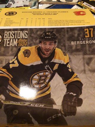 Boston Garden Program – Hockey Bruins Vs Flames January 3 2019 Bergeron