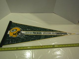 Vintage Nfl Football Pennant Flag Green Bay Packers Bowl Xxxi Champions