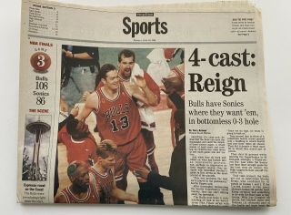 Chicago Bulls 4 - Cast: Reign,  Chicago Tribune Sports Newspaper Section 1996