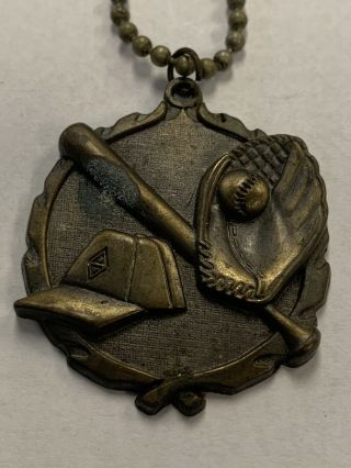 Vintage Baseball Tools Of The Trade Key Chain With 3 - D Graphics @LOOK@ Unique 3