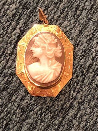 Antique 10k Gold Hand Carved Cameo
