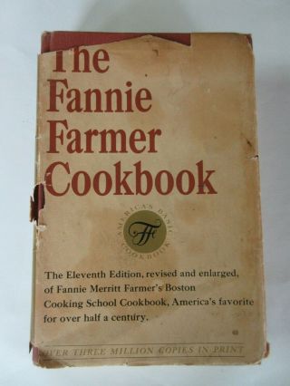 The Fannie Farmer Cookbook Hardcover Vintage 1965 Eleventh Edition Hardcover