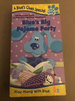 Vhs Blues Clues - Blues Big Pajama Party Vhs 1999 Vintage