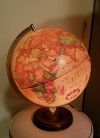 Scan Globe A/s Denmark 1980 12 " Illuminated Globe Lighted Up
