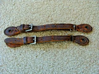 Old Vintage Leather Cowboy Spur Straps Use Collect Supple