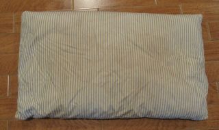 Vintage Blue And White Striped Feather Pillow