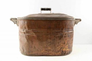 Rustic Antique Copper Boiler With Lid