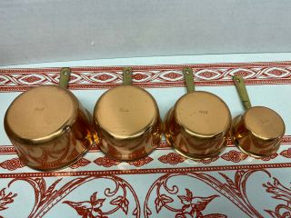 Set Of 4 Vintage Copper Measuring Cups 2 4 6 8 Oz Made In Portugal