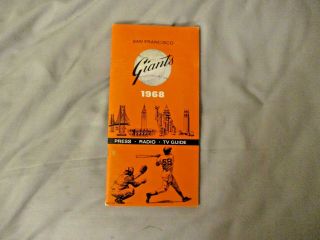 1968 San Francisco Giants Media Guide Yearbook Willie Mays Program Baseball Ad