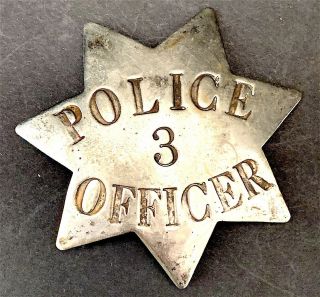 Antique Blackinton 7 Point Star Police Officer 3 Badge