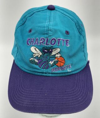 Vintage Charlotte Hornets Official Nba Snapback Hat Cap Nba 90s 90 