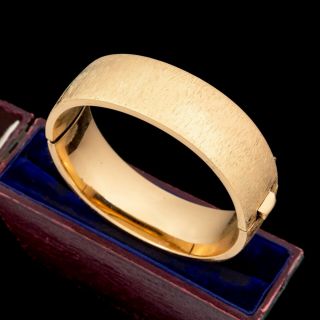 Antique Vintage Art Deco 12k Yellow Gold Filled Gf Wedding Bangle Bracelet 33.  9g