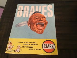 Vintage 1961 Milwaukee Braves Scorecard Game Program Vs Chicago Cubs,  Chief,  Oil