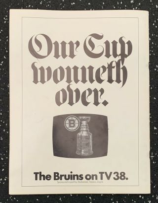 1972 - 73 Boston Bruins Yearbook Bobby Orr EX 2