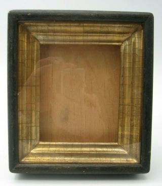 Antique 19c Russian Antique Orthodox Icon Small Kiot Goldplated Frame Shadow Box