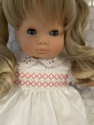 Vtg Signed Gotz Puppe Pre - American Girl Bitty Baby Doll Blonde Hair